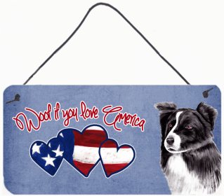 Border Collie Woof If You Love America Dog Artwork Wall or Door Hanging Prints