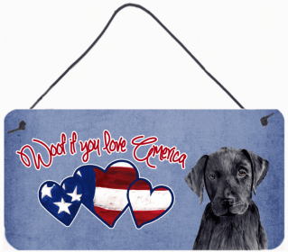 Labrador Retriever 4 Woof If You Love America Dog Artwork Wall or Door Hanging Prints