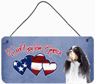 Springer Spaniel Woof If You Love America Dog Artwork Wall or Door Hanging Prints