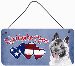 Akita Woof If You Love America Dog Artwork Wall or Door Hanging Prints