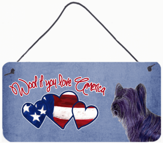 Skye Terrier Woof if you love America Dog Art Wall or Door Hanging Prints