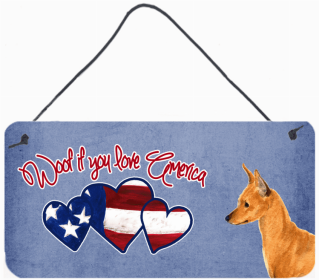 Min Pin Woof if you love America Dog Art Wall or Door Hanging Prints