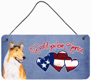 Collie - Smooth Woof if you love America Dog Art Wall or Door Hanging Prints