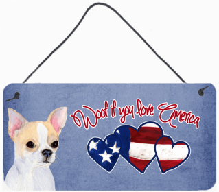 Chihuahua 2 Woof if you love America Dog Art Wall or Door Hanging Prints