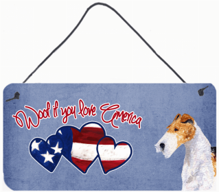 Fox Terrier Woof if you love America Dog Art Wall or Door Hanging Prints