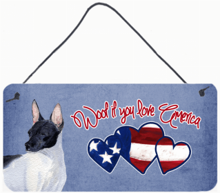 Rat Terrier Woof if you love America Dog Art Wall or Door Hanging Prints