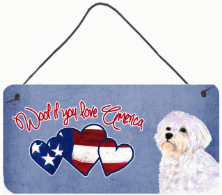 Maltese Woof if you love America Dog Art Wall or Door Hanging Prints