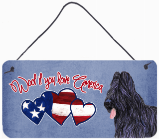 Briard Woof if you love America Dog Art Wall or Door Hanging Prints