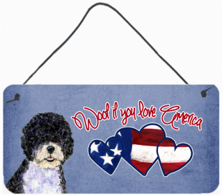 Portuguese Water Dog Woof if you love America Dog Art Wall or Door Hanging Prints