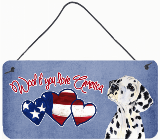 Dalmatian 1 Woof if you love America Dog Art Wall or Door Hanging Prints