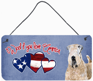 Soft Coated Wheaten Terrier Woof if you love America Dog Art Wall or Door Hanging Prints