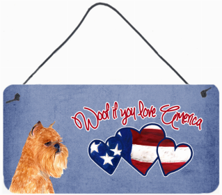 Brussels Griffon Woof if you love America Dog Art Wall or Door Hanging Prints