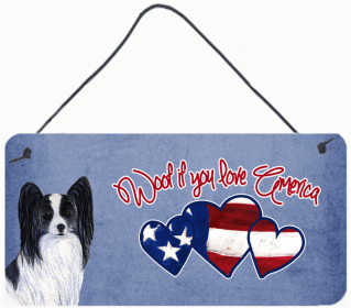 Papillon Woof if you love America Dog Art Wall or Door Hanging Prints