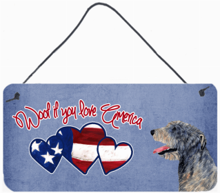 Irish Wolfhound Woof if you love America Dog Art Wall or Door Hanging Prints