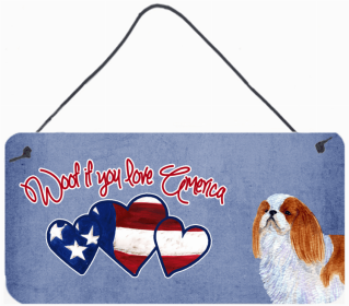 English Toy Spaniel Woof if you love America Dog Art Wall or Door Hanging Prints