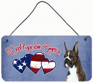 Boxer Woof if you love America Dog Art Wall or Door Hanging Prints