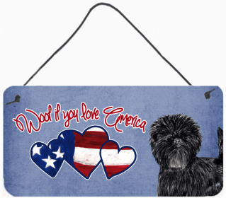 Affenpinscher Woof if you love America Dog Art Wall or Door Hanging Prints