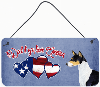 Basenji Woof if you love America Dog Art Wall or Door Hanging Prints