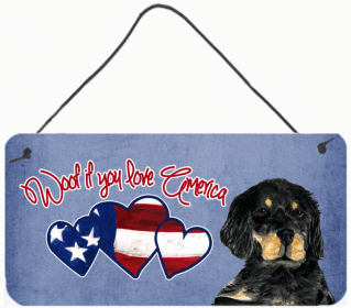 Gordon Setter Woof if you love America Dog Art Wall or Door Hanging Prints