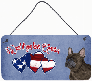 French Bulldog 1 Woof if you love America Dog Art Wall or Door Hanging Prints