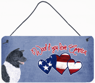 Akita Woof if you love America Dog Art Wall or Door Hanging Prints