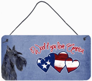 Scottish Terrier Woof if you love America Dog Art Wall or Door Hanging Prints