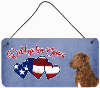 Chesapeake Bay Retriever Woof if you love America Dog Art Wall or Door Hanging Prints