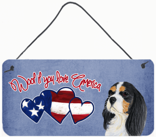 Cavalier King Charles Spaniel 1 Woof if you love America Dog Art Wall or Door Hanging Prints