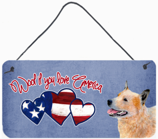 Australian Cattle Dog Woof if you love America Dog Art Wall or Door Hanging Prints