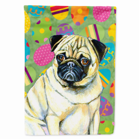 Pug Easter Eggtravaganza Flag Garden Size