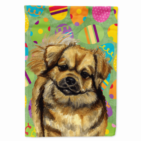 Tibetan Spaniel Easter Eggtravaganza Flag Garden Size