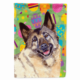 Norwegian Elkhound Easter Eggtravaganza Flag Garden Size