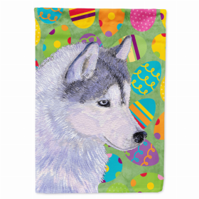 Siberian Husky Easter Eggtravaganza Flag Garden Size