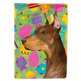 Doberman #2 Easter Eggtravaganza Flag Garden Size