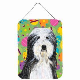 Bearded Collie #2 Art Easter Eggtravaganza Wall or Door Hanging Prints