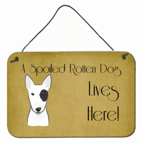 Bull Terrier Lives Here Design Wall or Door Hanging Prints