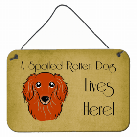 Dachshund - Longhair - Red Lives Here Design Wall or Door Hanging Prints