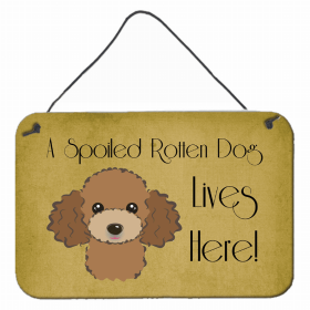 Poodle - Chocolate Lives Here Design Wall or Door Hanging Prints