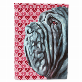 Mastiff - Neapolitan Hearts Love and Valentine's Day Portrait Flag Garden Size