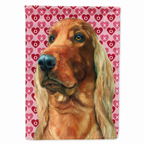 Irish Setter #2 Hearts Love and Valentine's Day Portrait Flag Garden Size