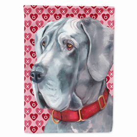 Great Dane #4 Hearts Love and Valentine's Day Portrait Flag Garden Size