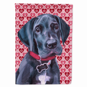 Great Dane #6 Hearts Love and Valentine's Day Portrait Flag Garden Size