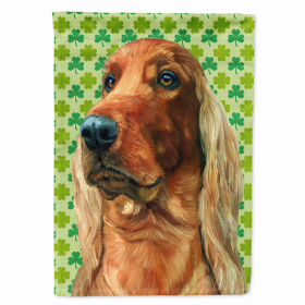 Irish Setter #2 St. Patrick's Day Shamrock Portrait Flag Garden Size