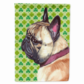 French Bulldog #3 St. Patrick's Day Shamrock Portrait Flag Garden Size