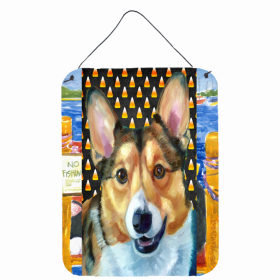 Corgi #2 Candy Corn Halloween Design Wall or Door Hanging Prints