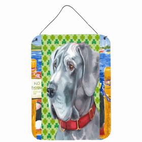 Great Dane #4 St. Patrick's Day Shamrock Portrait Design Wall or Door Hanging Prints