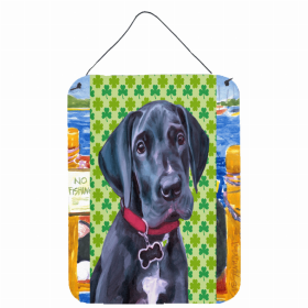 Great Dane #6 St. Patrick's Day Shamrock Portrait Design Wall or Door Hanging Prints