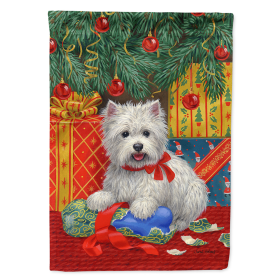 Westie/West Highland White Terrier Christmas Themed House Flag