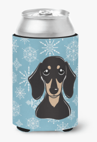 Dachshund - Black and Tan Snowflake Dog Design Can Hugger