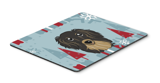 Dachshund - Longhair - Black and Tan - Winter Holiday Hot Pad & Trivet